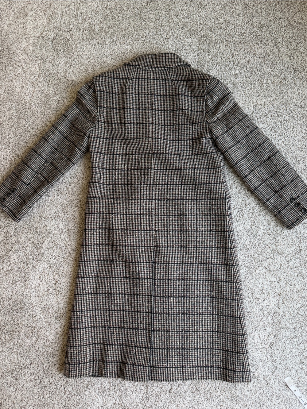 Vintage Pendleton Ltd 100% Virgin Wool Long Coat Plaid Double Breasted 10 USA - Picture 10 of 14